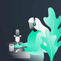 illustration a kvindelig podcaster